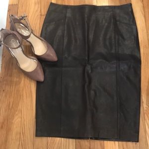Zara Brown Snake Leather pencil skirt